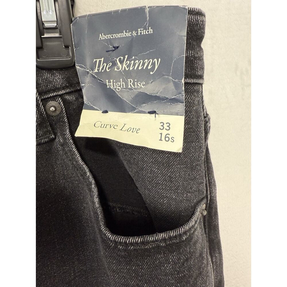 NWT Abercrombie Women's Curve Love High Rise Skinny Jean Size 33/16 Black - Picture 4 of 12